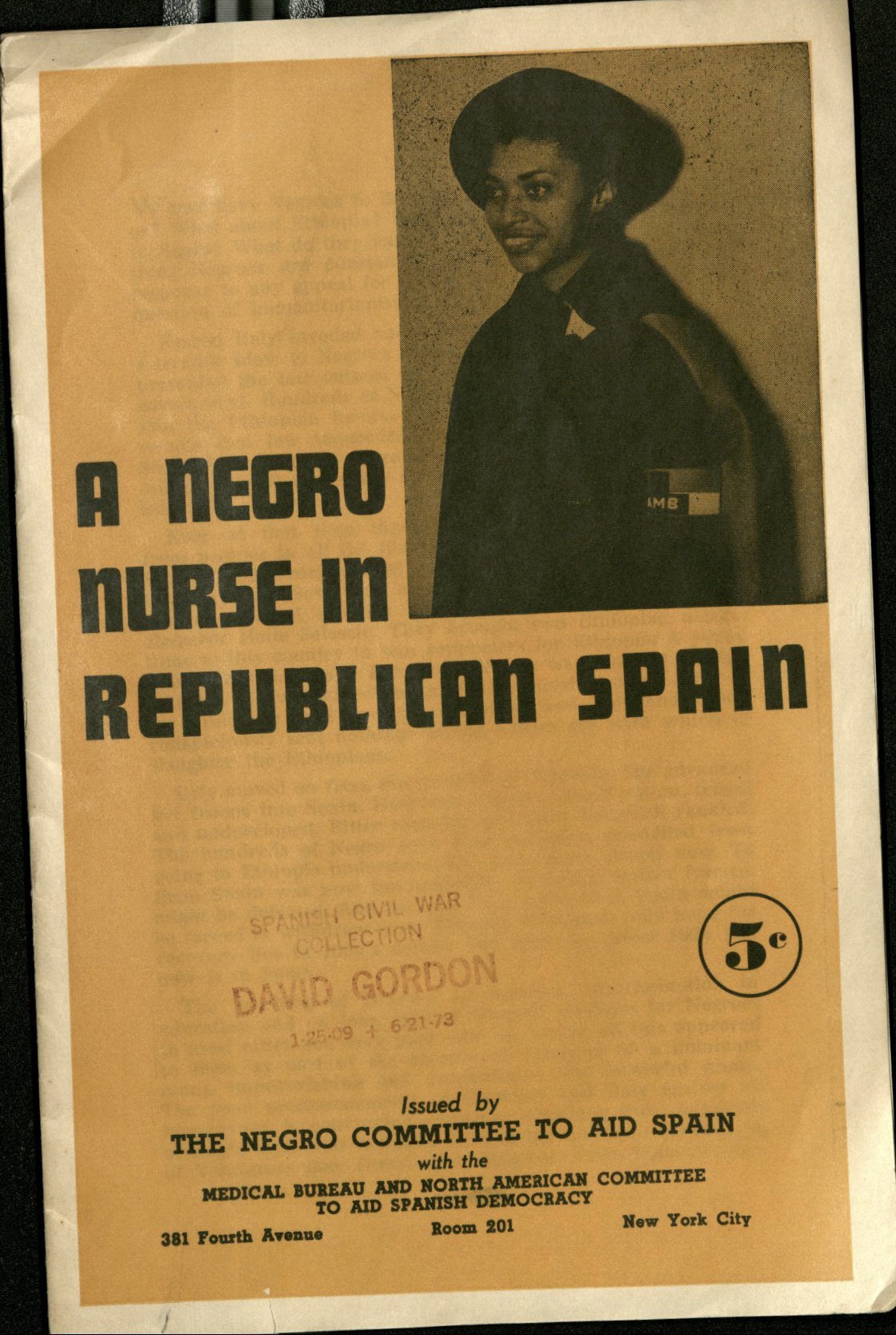 A Negro Nurse in Republican Spain propaganda pamphlet.